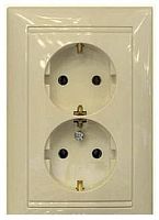 Розетка с заземлением Legrand Valena 1-м. 2 мод. слоновая кость картинка